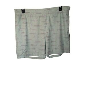 Huk Performance Fishing Marlin Print Board Shorts Mens Large Sage Green Purple